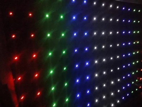3,0 x 2,0 m - CORTINA LED EFEITO LATERAL RITMICO com SENSOR DE AUDIO