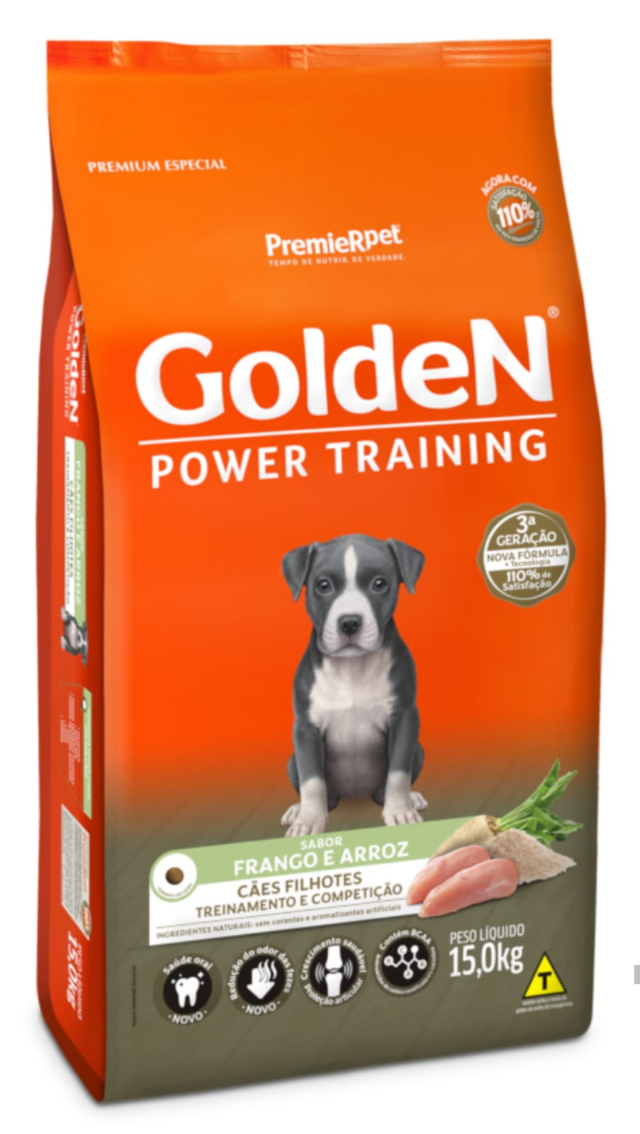  GoldeN Formula Power Training C�es Filhotes Sabor Frango e Arroz 15Kg