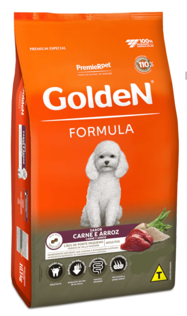 GoldeN Formula C�es Adultos Carne e Arroz Mini Bits 3Kg
