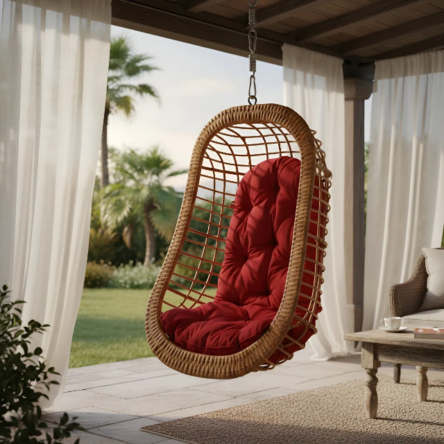 Balan�o De Teto Em Vime C/ Almofada