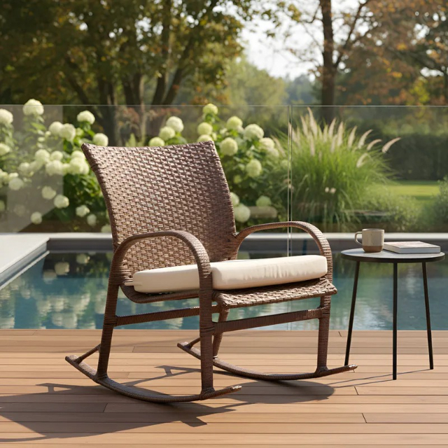 Cadeira Balan�o Sint�tico Sem Almofada (grande) Marrom-escuro