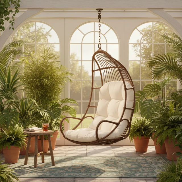 Balan�o Teto Em Fibra Sint�tica Com Almofada Chocolate