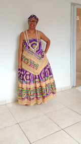 Conjunto Baianas Estampado Roxo/Bege