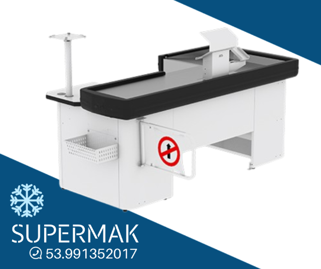  SM-002 - AM1862 - Check-Out Gold 2.20mt - Sem Esteira - Pista Inclinada - Branco