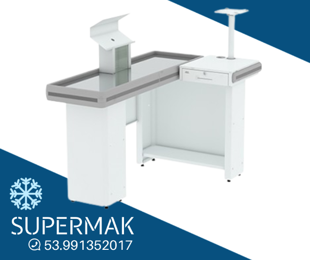  SM-002 - AM1898  - Check-Out Premium 1.30mt - Em L - Pista Reta - Branco