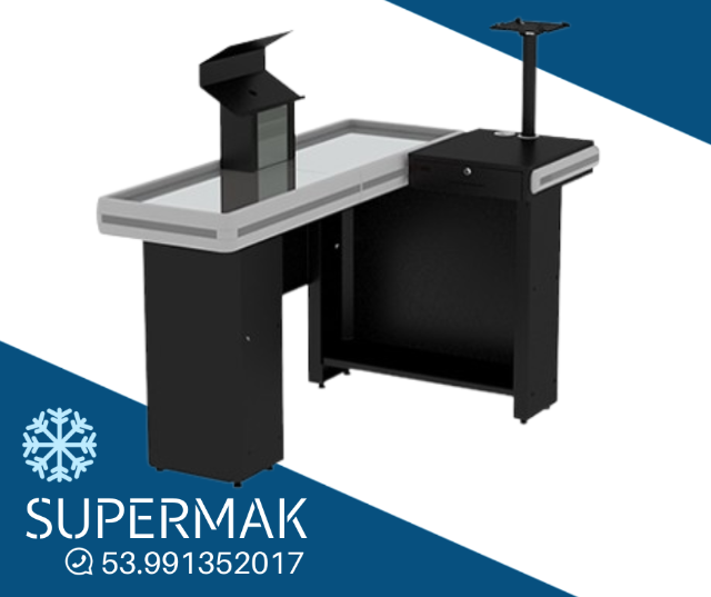  SM-002 - AM1898 - Check-Out Premium 1.30mt - Em L - Pista Reta - Preto