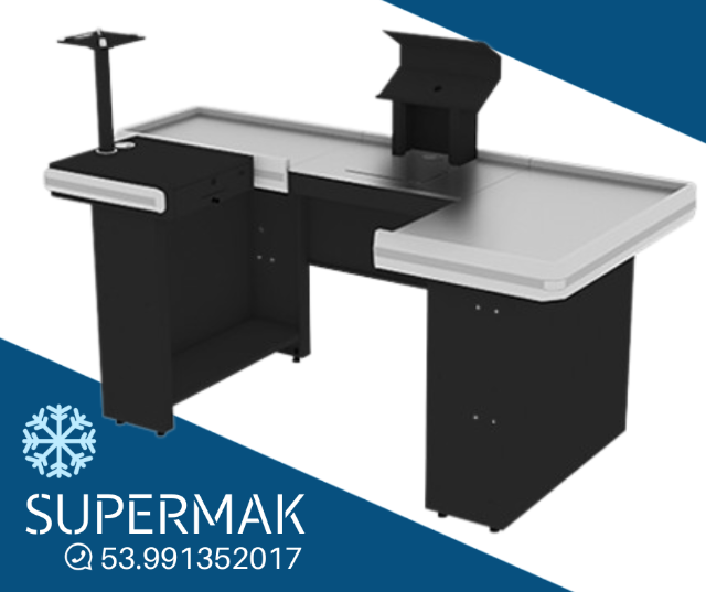  SM-002 - AM1900  - Check-Out  Premium 2.00mt - Em U - Pista Inclinada - Recorte Balana - Preto