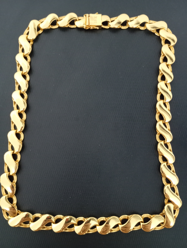 CORD�O FRISO S 70CM COM ESPESSURA DE 15MM BANHADO A OURO 18K