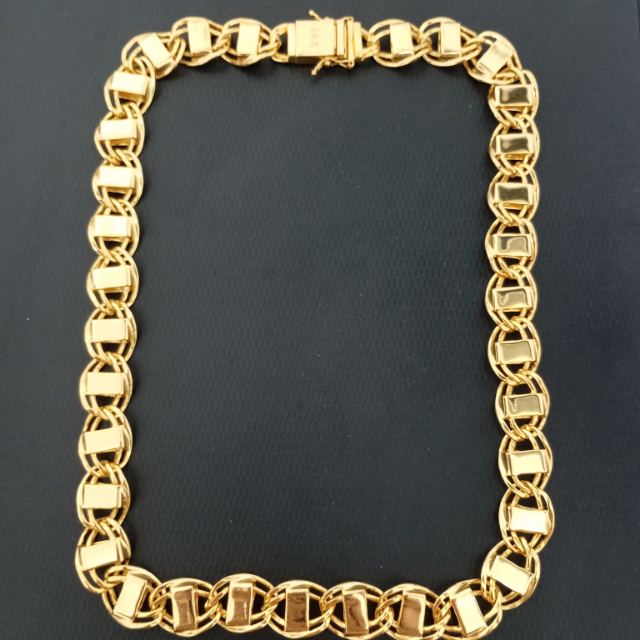 CORD�O DUBAI 60CM COM ESPESSURA DE 18MM BANHADO A OURO 18K