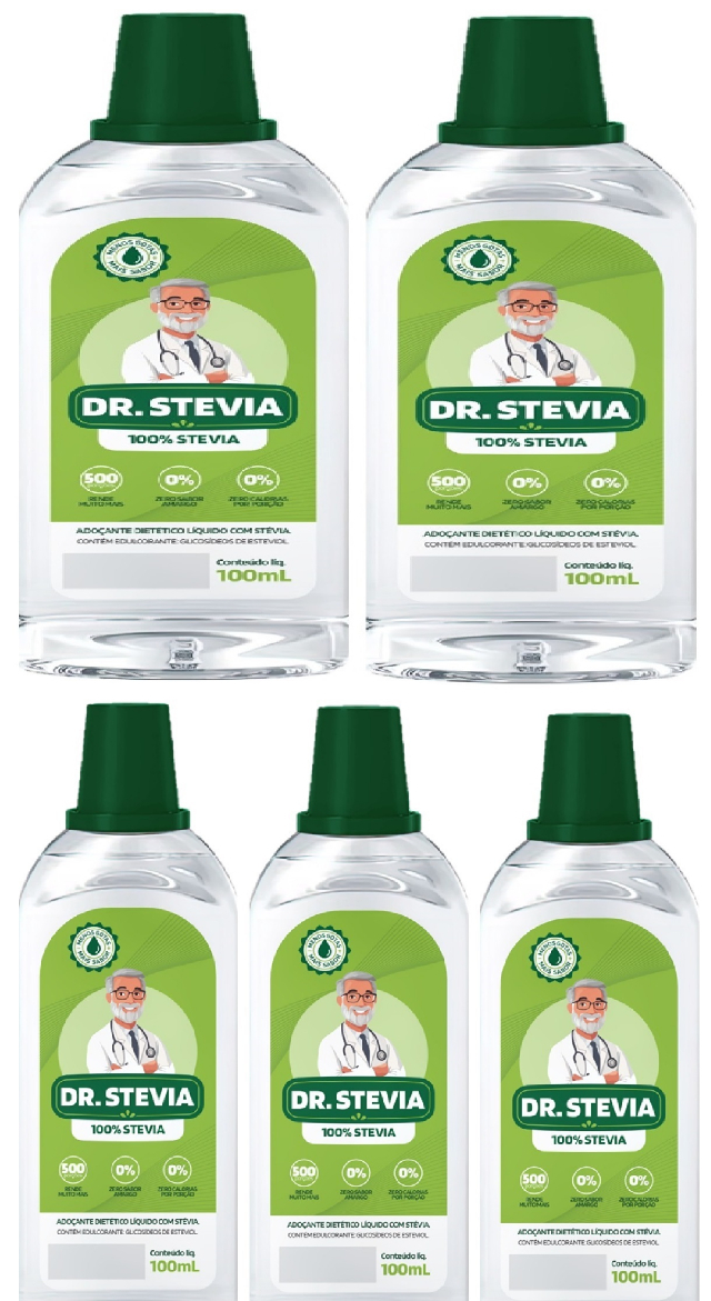 kit 5 Ado�antes Natural St�via Dr.Stevia Sem Amargo sem gl�ten