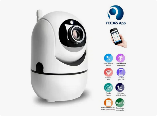 Kit 2 C�meras Ip Wifi Onvif Sensor Movimento App Ycc 360o