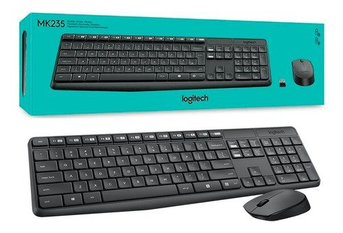COMBO WIRELESS TECLADO E MOUSE MK235 PRETO  LOGITECH