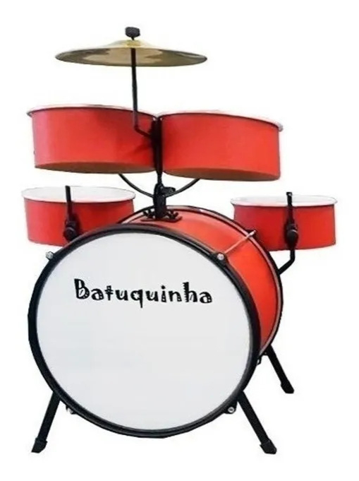 Bateria Infantil Rmv Batuquinha Vermelho  De 2 A 10 Anos