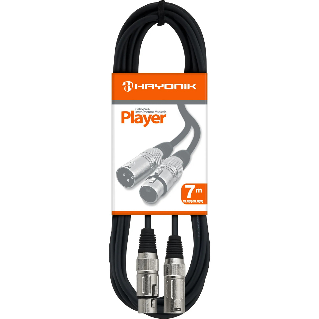 Cabo para Microfone Hayonik Player XLR(F) X XLR(M) 7m Preto