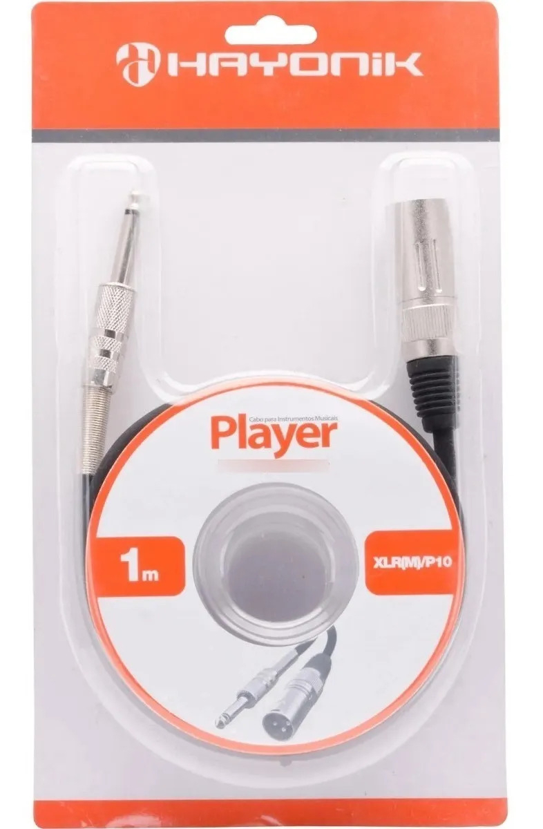 Cabo Para Microfone Xlr Macho / P10 Hayonik Player 1 Metro