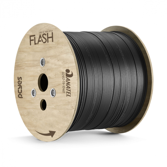 Cabo Fibra Optica 1fo Com 1 Km Drop Flat Pn1folfsh01 Flash