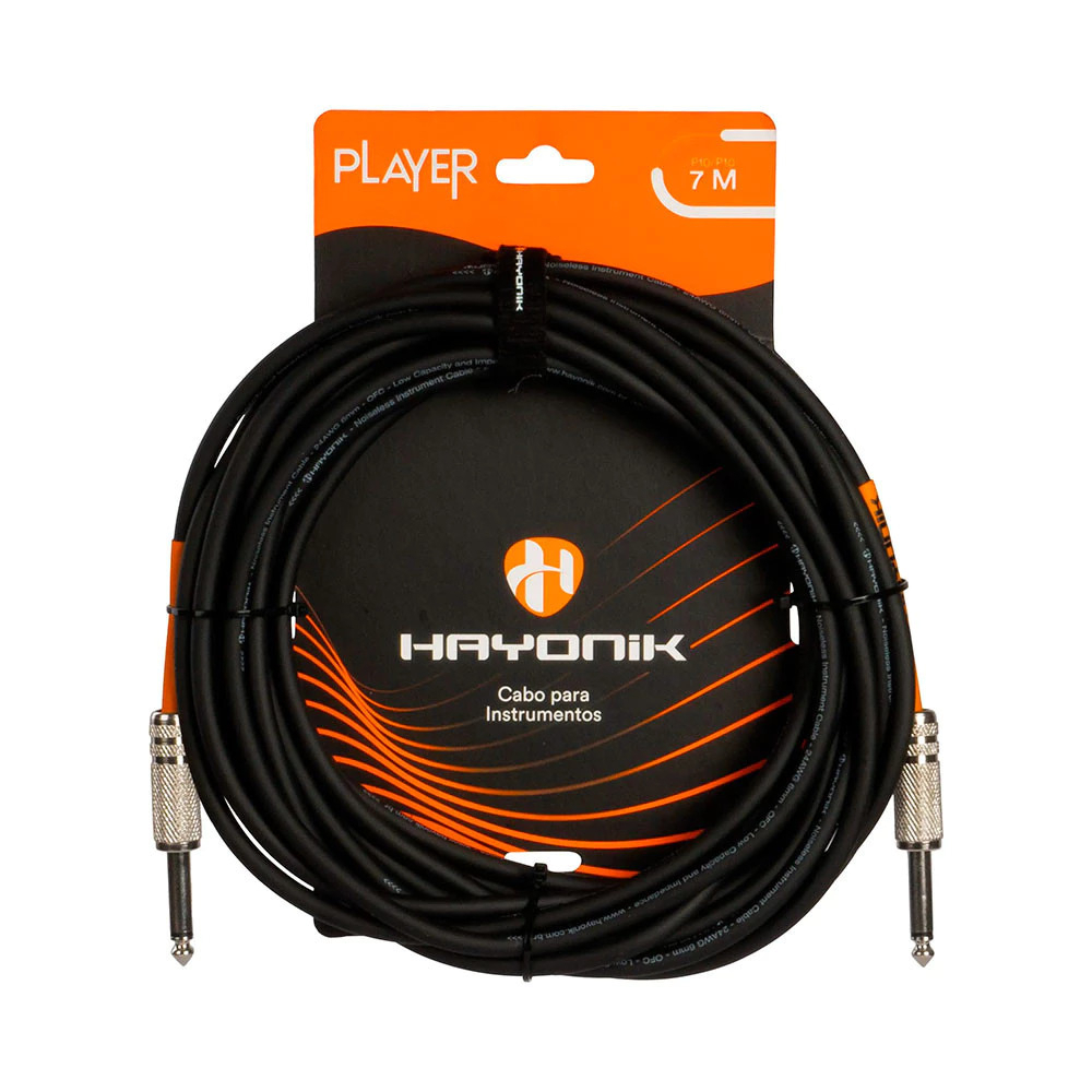 Cabo Para Instrumento Hayonik Player P10 x P10 7m Preto