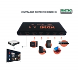Switch HDMI 5x1 2.0 4k2k 60Hz HDCP - VHD 3D - 4KEL501 2.0 