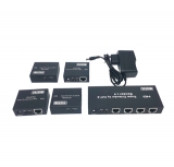 Kit Extensor Splitter HDMI 1X4 VIA RJ45 Cabo de Rede 60m CAT5,CAT6,CAT7 - EL468