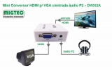 Mini conversor HDMI para VGA com sada udio P2 - EL002A