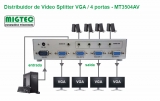 Distribuidor de Vdeo Splitter VGA 4 portas - MT3504AV