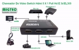 Chaveador De Video Switch Hdmi 5x1 Hdtv , Full Hd E 3d EL305, DK305