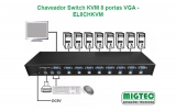 Chaveador Switch KVM 8 portas VGA - EL8CHKVM 