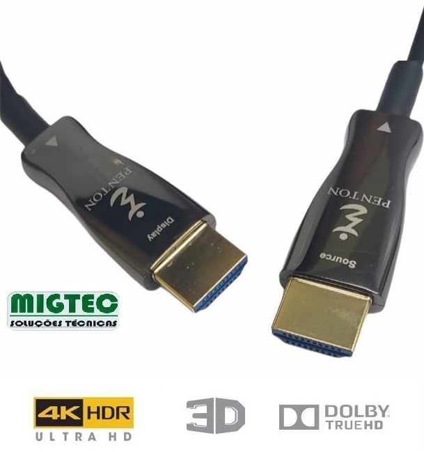 CABO HDMI 2.0 4K FIBRA ÓPTICA 19 PINOS 100 METROS -CHFP4K-100