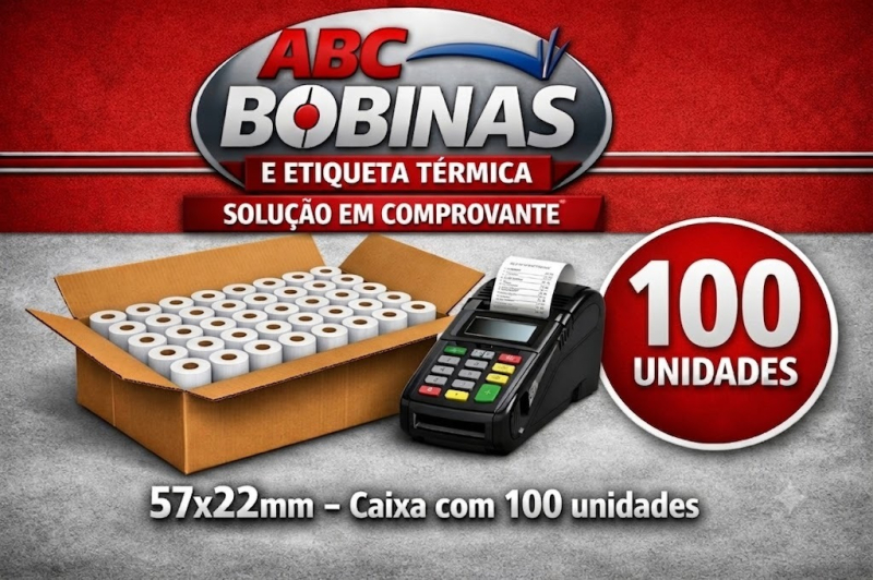 57x22 caixa  com 100 bobinas termicas 