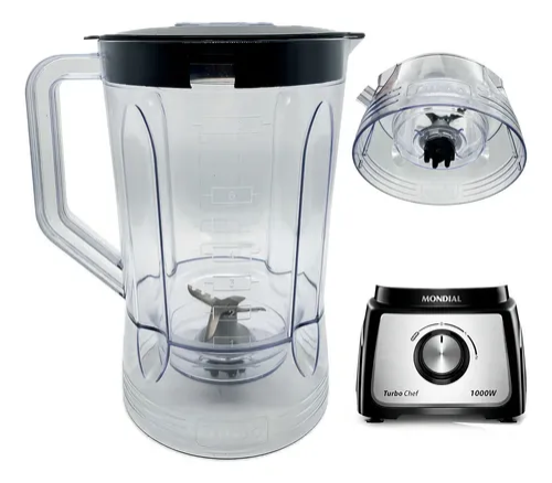 Copo Liquidificador Mondial Turbo Chef 1000W MPN 01 1.5L Cristal