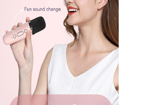Caixa de som sem fio com microfone Karaok�, Mini Alto-falante Bluetooth port�til de Karaoke com 1 Microfone