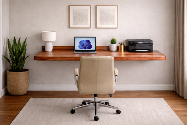 Bancada a�rea reta madeira TECA 