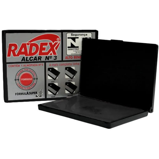 Almofada p/ carimbo n3 preta Radex