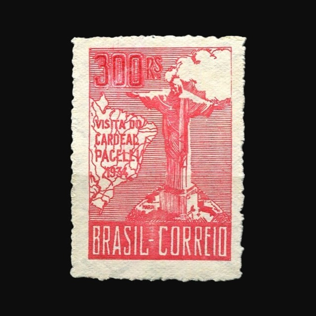 C0078A N - VISITA DO CARDEAL PACELLI, 300 RÉIS, 2ª TIRAGEM - 1934