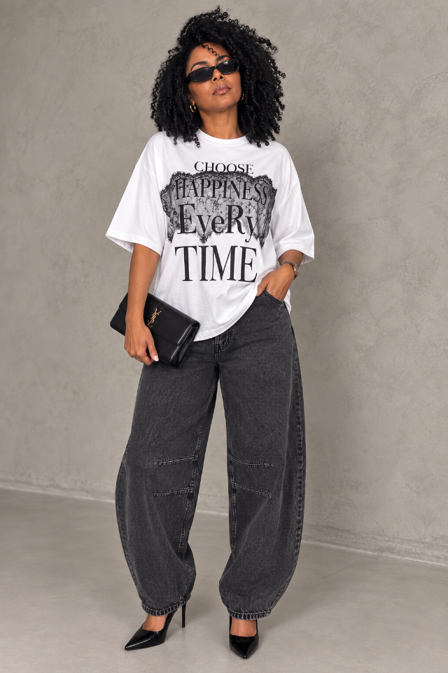 Camiseta Oversized Renda