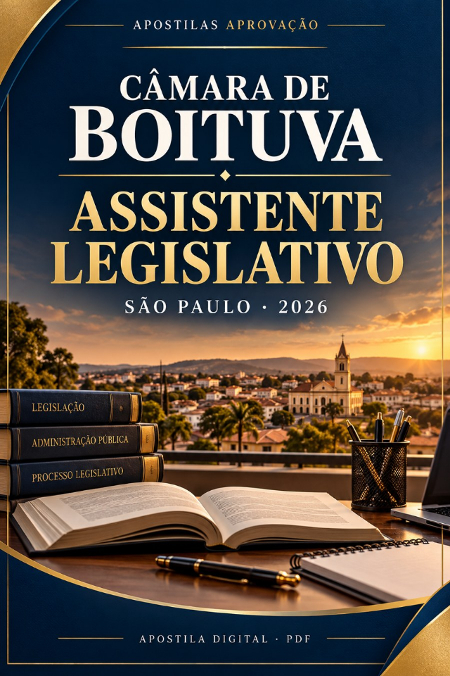 Apostila Câmara de Boituva SP 2026 - Assistente Legislativo