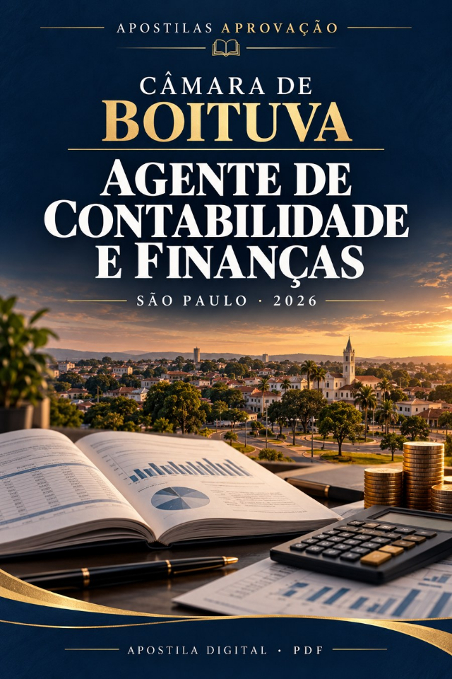 Apostila Câmara de Boituva SP 2026 - Agente de Contabilidade e Finanças