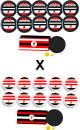 Jogo de botão REF DL 5000 cód: 5036 Vai pensando vai X Vai que é mole