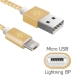 Cabo 2 em 1 Lightning 8p e micro USB V8 (compat�vel com iPhone e Android)