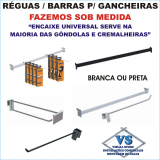 REGUA E BARRAS PARA GANCHOS GANCHEIRA DE GONDOLA
