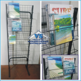 PORTA REVISTAS / LIVROS / CADERNOS DUPLO COM 10 PRATELEIRAS ARAMADAS 1,0 MT BRANCO OU PRETO