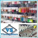 GONDOLA EM VIDRO CENTRAL PARA PERFUMARIA P/ESMALTES