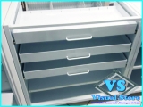 *BALCO ENCARTELADOS C/3 GAVETEIROS P/ ENCARTELADOS 1,0X1,0X0,50 COR BRANCO *C/ VIDROS INCLUSOS