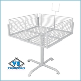 CESTO LUXO BANCA DE OFERTAS 70 X 70 TELA ALTA 25 CM C/ PORTA CARTAZ BRANCO OU PRETO