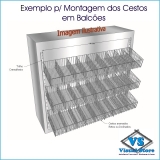 CESTO ARAMADO MULTIUSO - COMPRIMIDOS  FARMCIA  BOMBONIERES  USO GERAL C/ ENCAIXE P/ TRILHO CREMALHEIRA 90 X 30 BRANCO OU PRETO