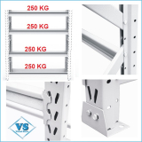 MINI PORTA PALETE SLIM CONTINUAO 2,0 MTS ALT X 1,20 MTS COMP C/ 4 PARES DE LONGARINAS E PLANOS DE MADEIRA P/ 250 KG P/ PAR DE LONGARINA