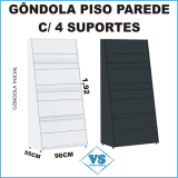 GNDOLA DE PISO REF E PAREDE PISOS E REVESTIMENTOS 1,92 X 0,96 C/ 4 SUPORTES MDULO CONTINUAO