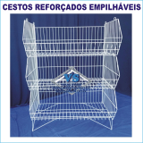 CESTO ARAMADO REFORADO EMPILHVEL 90 CM  COM P