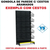 GONDOLA DE PAREDE 1,70 ALTURA REF FA170B CONTINUAÇÃO FUNDO AÇO - MONTANTE PARA ACESSÓRIOS BRANCO OU PRETO