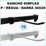 GANCHO SIMPLES 25CM ARAME Ø 4.76MM PARA BARRA RÉGUA GONDOLAS E CREMALHEIRAS BRANCO OU PRETO